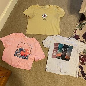 Bundle Of Three Pre-Teen Crop Tees